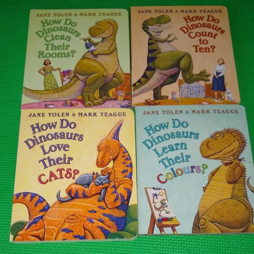 How do Dinosaurs Clean their rooms? Count to ten? learn their colours? love cat